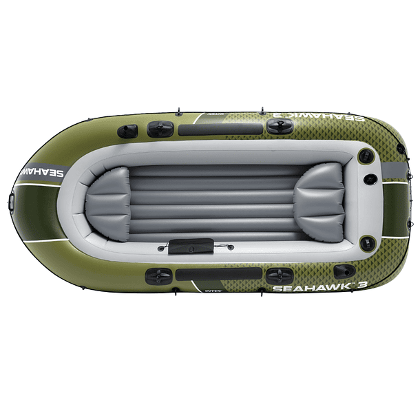 Bote Inflable Intex Seahawk 3 Set Capacidad 360 Kg + Remos + Inflador 4