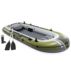 Bote Inflable Intex Seahawk 4 Set Capacidad 480 Kg + Remos + Inflador 1