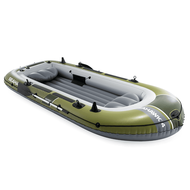 Bote Inflable Intex Seahawk 4 Set Capacidad 480 Kg + Remos + Inflador 4