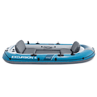 Bote Inflable Intex Excursion 4 Set Capacidad 500 Kg + Remos + Inflador 3
