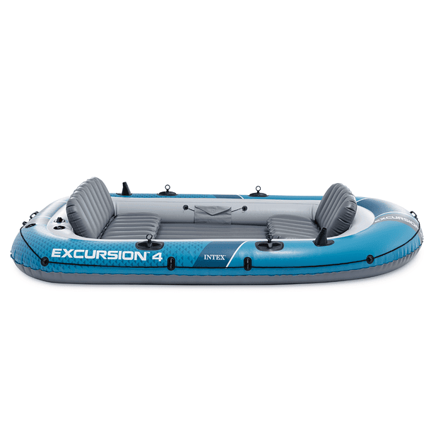 Bote Inflable Intex Excursion 4 Set Capacidad 500 Kg + Remos + Inflador 3