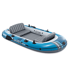Bote Inflable Intex Excursion 4 Set Capacidad 500 Kg + Remos + Inflador 5