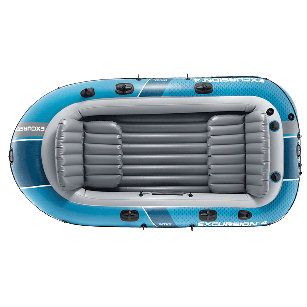 Bote Inflable Intex Excursion 4 Set Capacidad 500 Kg + Remos + Inflador 4