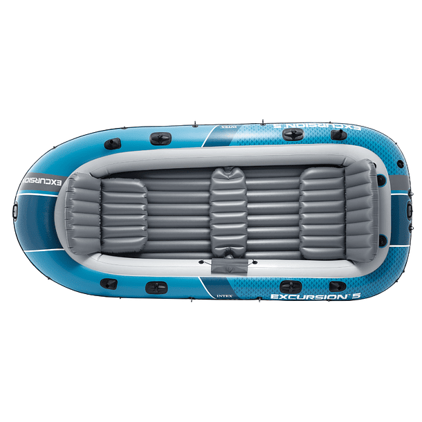 Bote Inflable Intex Excursion 5 Set Capacidad 600 Kg + Remos + Inflador 4