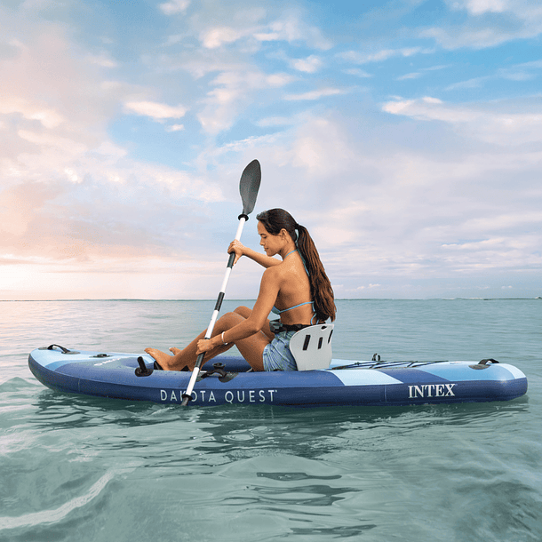 Kayak Inflable Intex Dakota Quest Capacidad 1 Persona + Remos + Inflador Sit-on-top 16