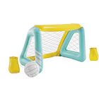 Juego Piscina Inflable Intex Arco Fútbol y Waterpolo Fun Goals + Pelota Inflable Celeste Amarillo 1