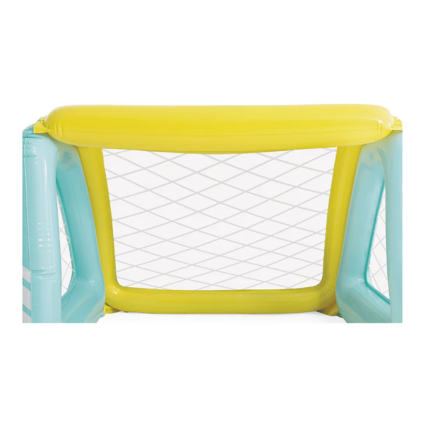 Juego Piscina Inflable Intex Arco Fútbol y Waterpolo Fun Goals + Pelota Inflable Celeste Amarillo 3