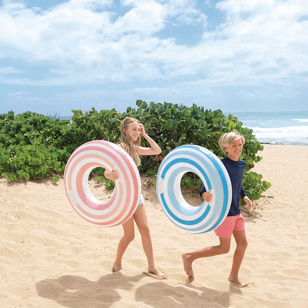 Flotador Inflable Redondo Intex con Sujetadores 91 Cm Striped Dreams Rosado 2