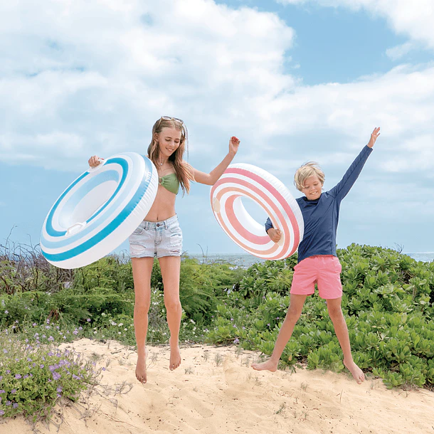 Flotador Inflable Redondo Intex con Sujetadores 91 Cm Striped Dreams Rosado 6