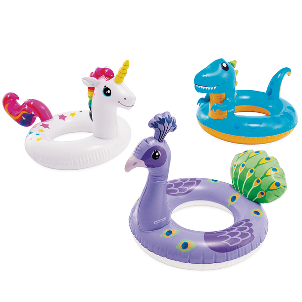 Flotador Inflable Redondo Intex Pavo Real 58 Cm Big Animal Ring 5