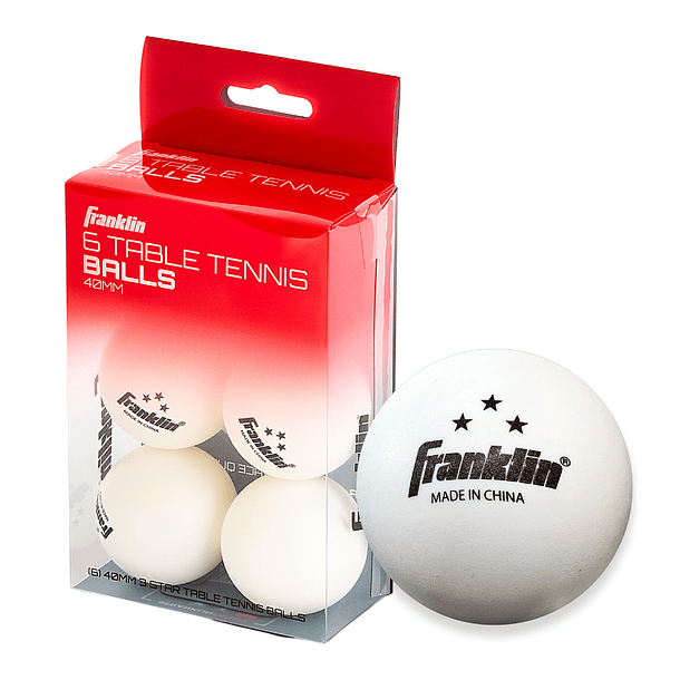 Pelotas de Tenis de Mesa Franklin Sports 40mm 3 Estrellas Pack 6 Ping Pong