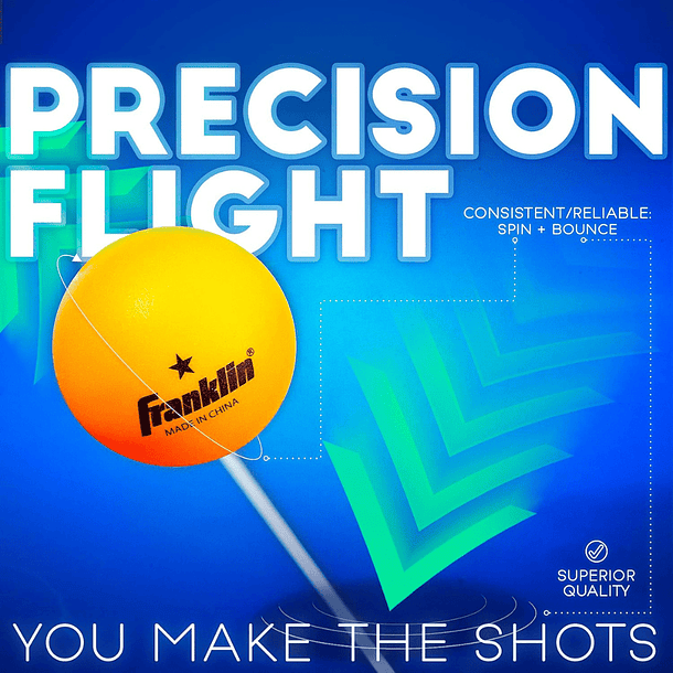 Pelotas de Tenis de Mesa Franklin Sports 40mm 1 Estrella Naranja Pack 6 3