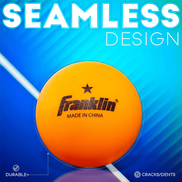 Pelotas de Tenis de Mesa Franklin Sports 40mm 1 Estrella Naranja Pack 6