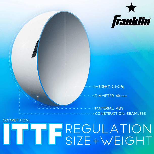 Pelotas de Tenis de Mesa Franklin Sports 40mm 1 Estrella Blanca Pack 12 Ping Pong 6