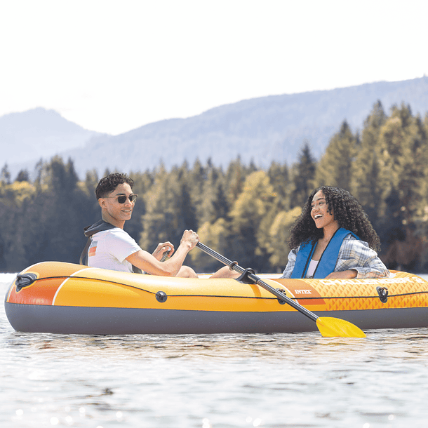 Bote Inflable Intex Challenger 2 Set Capacidad 200 Kg + Remos + Inflador 12