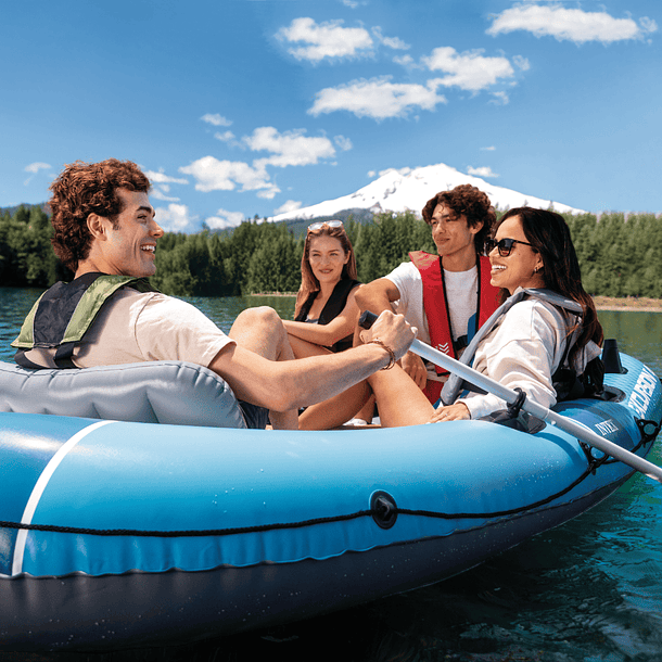 Bote Inflable Intex Excursion 4 Set Capacidad 500 Kg + Remos + Inflador