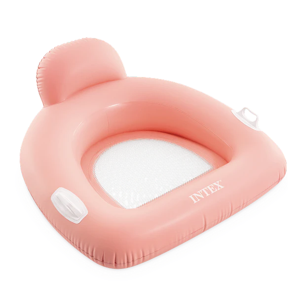 Flotador Inflable Intex Asiento con Respaldo 114x107 cm Pillow Lounge Rosado