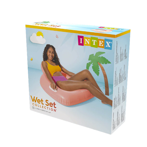 Flotador Inflable Intex Asiento con Respaldo 114x107 cm Pillow Lounge Rosado 7
