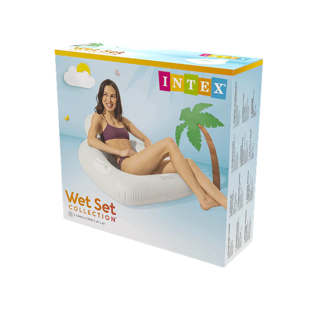 Flotador Inflable Intex Asiento con Respaldo 114x107 cm Pillow Lounge Blanco 8