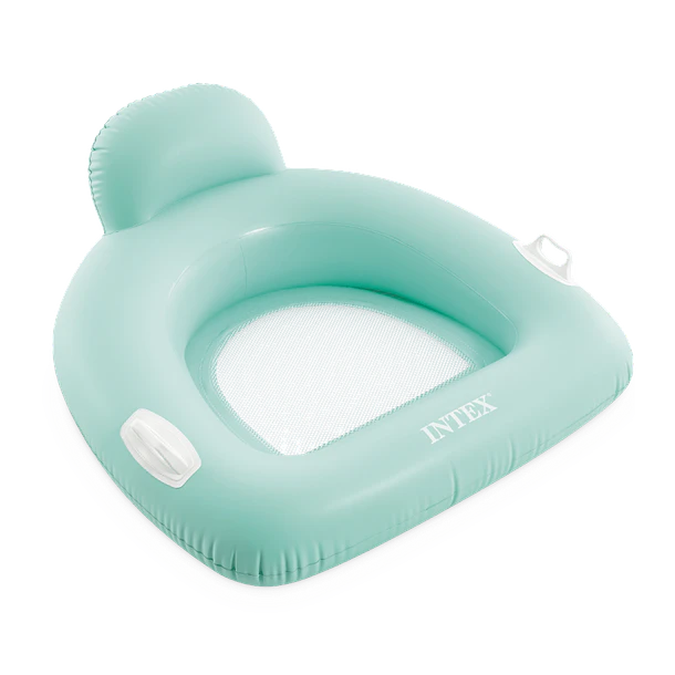 Flotador Inflable Intex Asiento con Respaldo 114x107 cm Pillow Lounge Azul