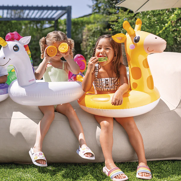 Flotador Inflable Redondo Intex Jirafa 58 cm Big Animal Ring 2
