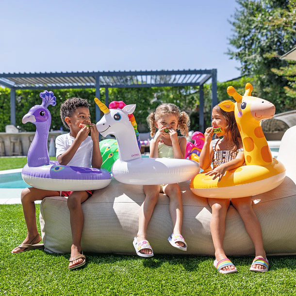 Flotador Inflable Redondo Intex Jirafa 58 cm Big Animal Ring 9