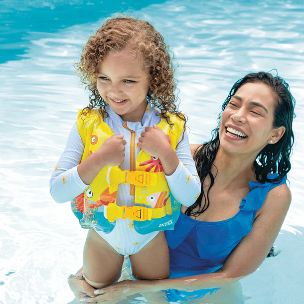 Flotador Inflable Bebé Intex Chaleco Tropical Capacidad 23 kg