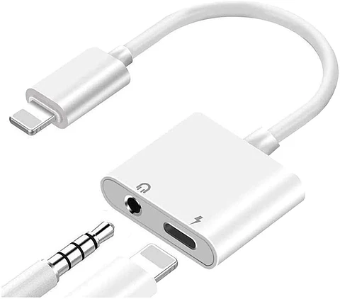 Adaptador Para Cargar Y Audifonos 2 En 1 Compatible con iPhone 3.5mm Jack