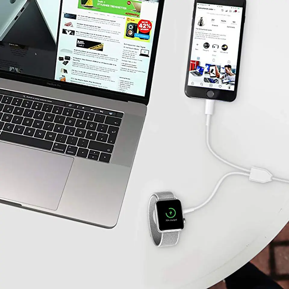 Cargador 2 En 1 para Apple Watch Y iPhone/iPad 5