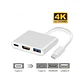 Adaptador Hub 3 En 1 Usb C Hdmi Para Macbook iPad Notebook - Miniatura 1