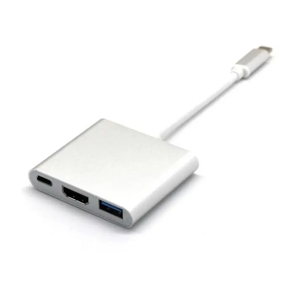 Adaptador Hub 3 En 1 Usb C Hdmi Para Macbook iPad Notebook 3