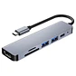 Hub Adaptador Usb C 6 En 1 Para Macbook iPad Tablet Notebook - Miniatura 1