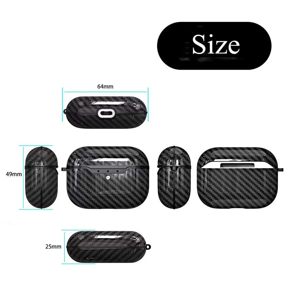 Carcasa Funda Fibra de Carbono Para AirPods / Airpods Pro 6