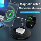 Estación De Carga Rapida Magnético 3 En 1 para iPhone Compatible Magsafe 3
