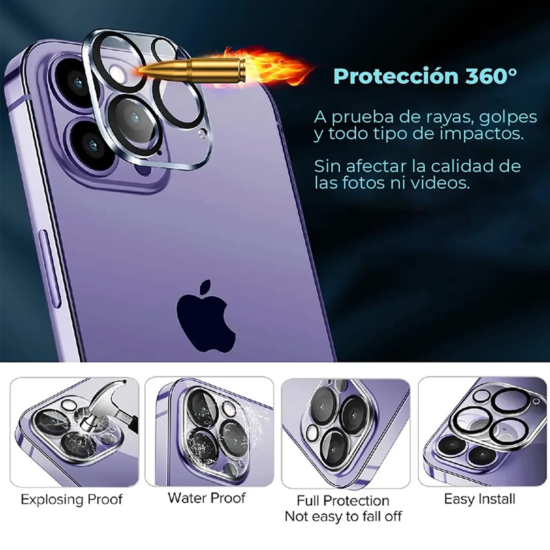 Lamina Protectora Cámara para iPhone 14 / 14 Pro 3