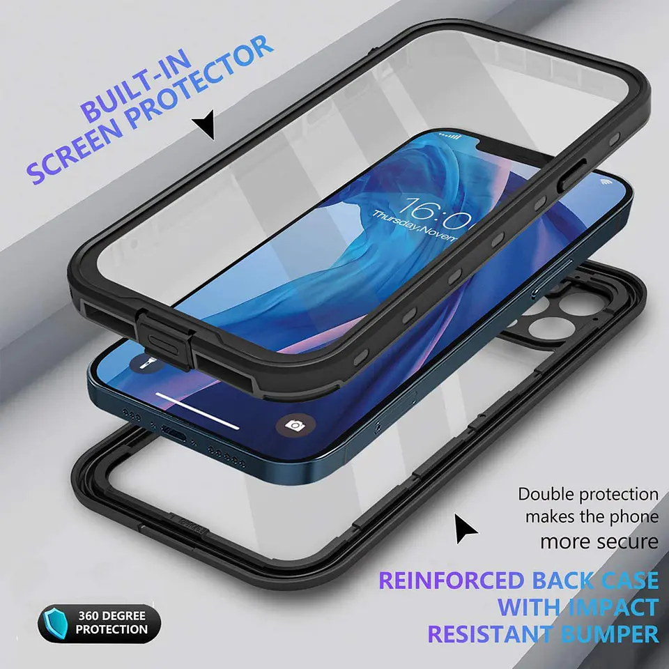 Carcasa Blindada para iPhone 14 Pro / 14 Pro Max Waterproof Antishock IP68 Compatible Magsafe 6
