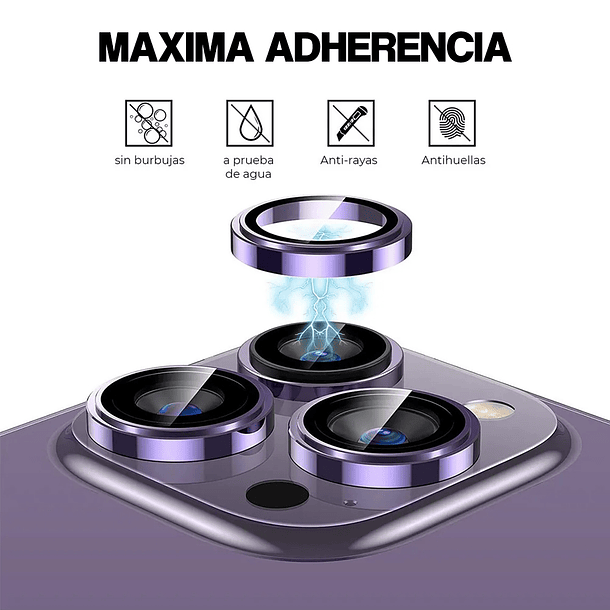 Vidrios Protectores Aluminio Camara Para iPhone 14 Pro / Max 4