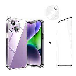 Kit Carcasa para iPhone 14 / 14 Pro / 14 Plus + Lámina Cerámica + Glass Cámara