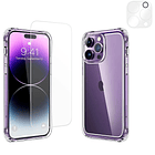 Kit Carcasa para iPhone 14 / 14 Pro / 14 Plus + Lámina Cerámica + Glass Cámara 3