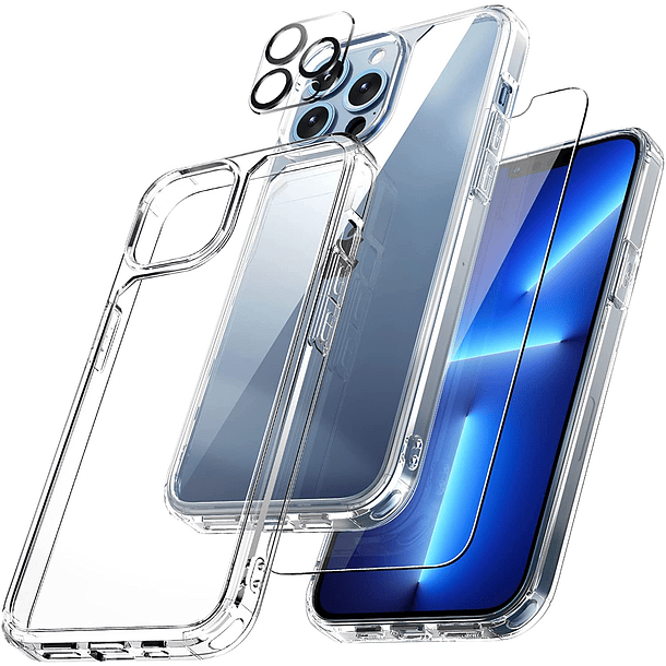 Kit Carcasa para iPhone 12 Pro / 12 Pro Max + Lámina Hidrogel + Glass Cámara 2