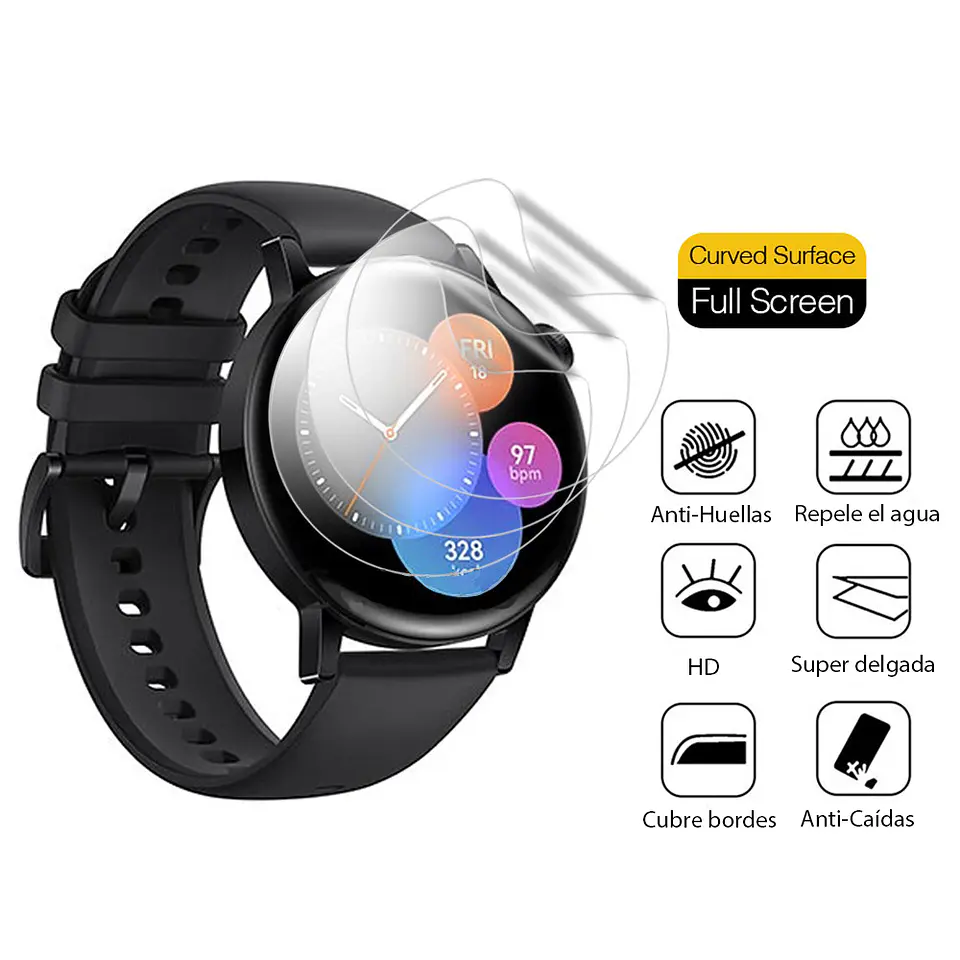 Lámina Mica Hidrogel Reloj Huawei GT3 Runner 42/46mm 2UN 2
