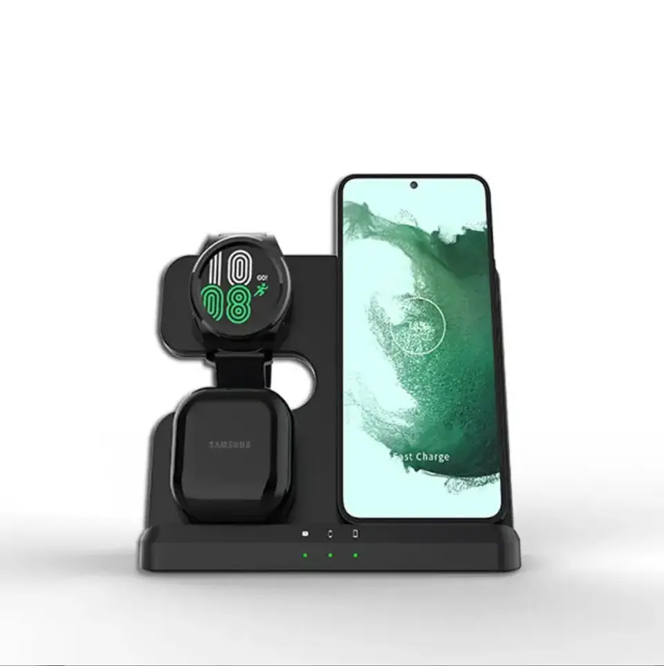 Cargador Inalambrico 3 En 1 para Samsung Galaxy Buds Galaxy Watch 2