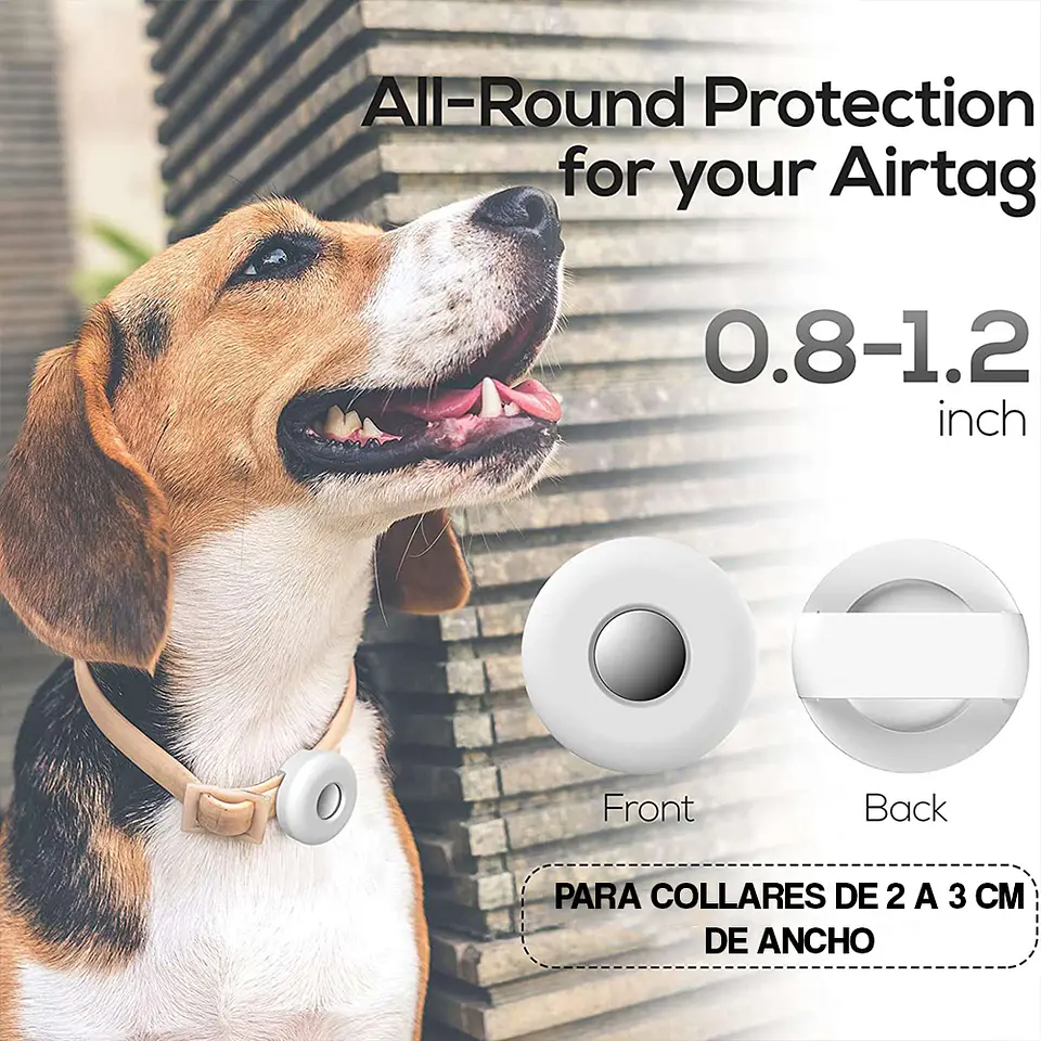 Funda Para Airtag De Collar Silicona Mascota Gato Perro 5