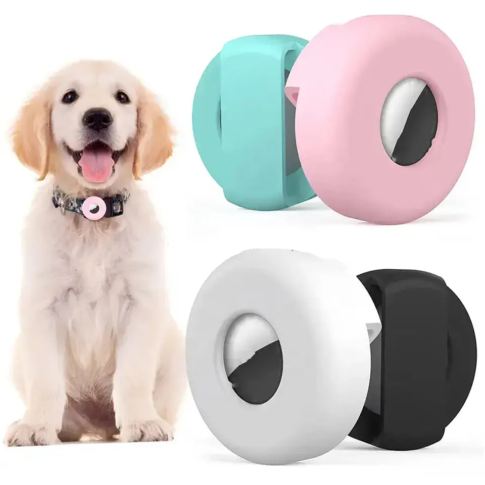 Funda Para Airtag De Collar Silicona Mascota Gato Perro 1