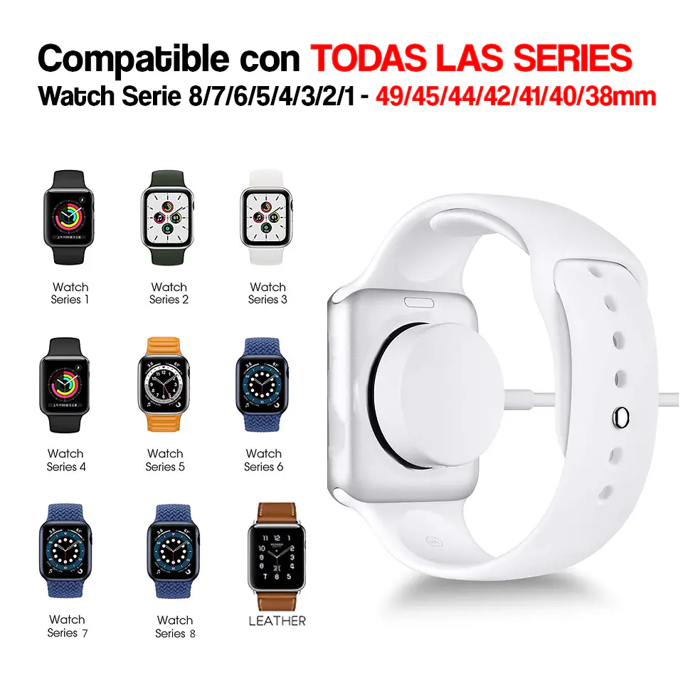 Cargador Compatible con Apple Watch Carga Rápida Tipo C 4