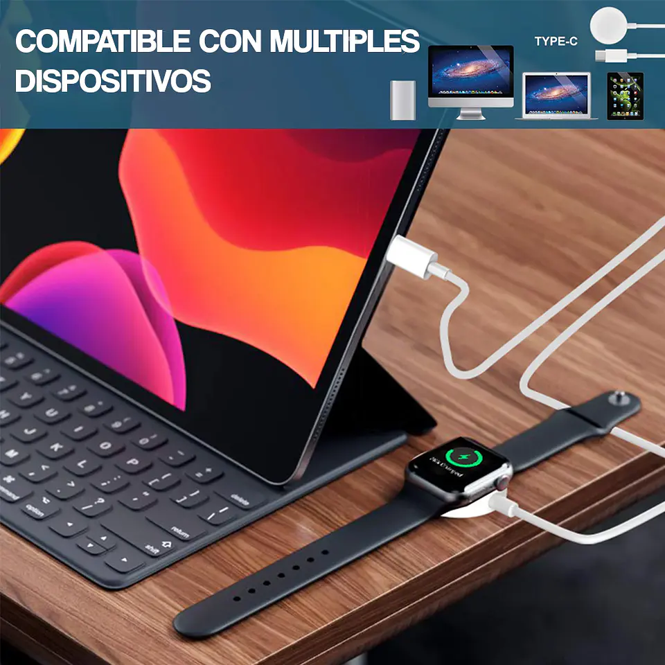 Cargador Compatible con Apple Watch Carga Rápida Tipo C 6