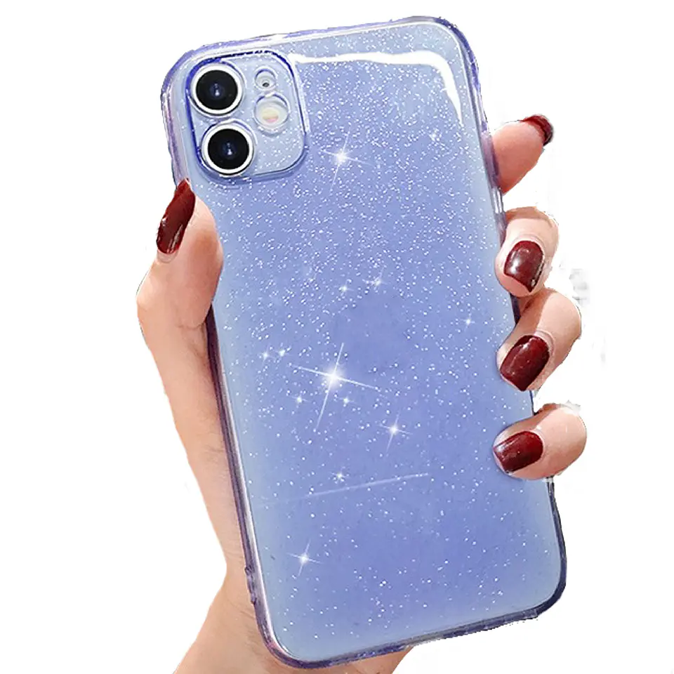 Carcasa para iPhone 11 / 12 / 13 / 14 Colores Candy Con Brillo Silicona 3