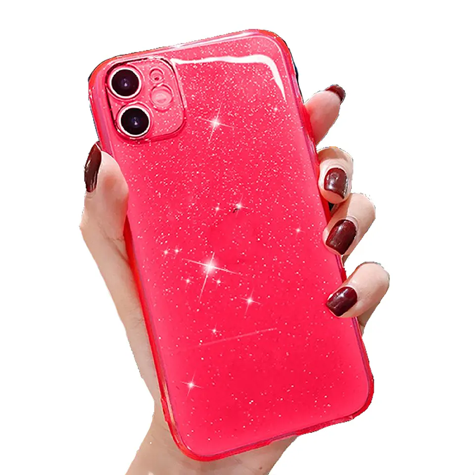 Carcasa para iPhone 11 / 12 / 13 / 14 Colores Candy Con Brillo Silicona 7