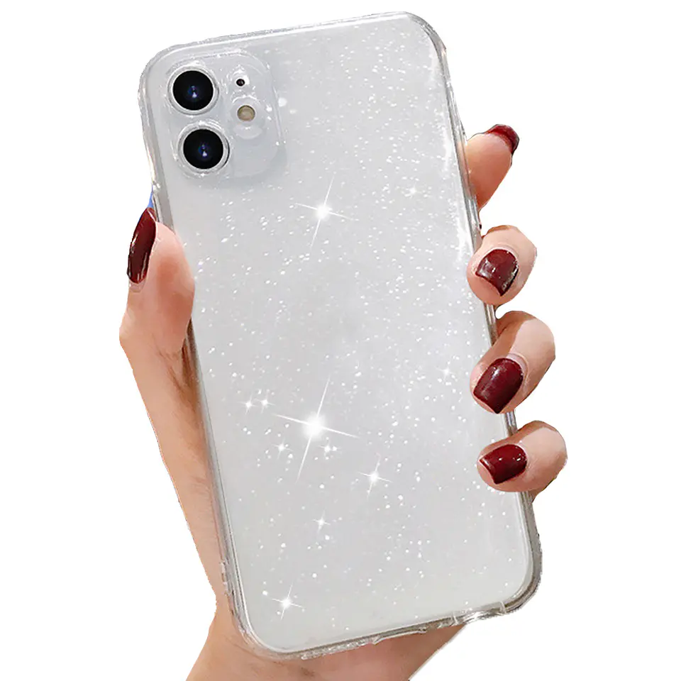 Carcasa para iPhone 11 / 12 / 13 / 14 Colores Candy Con Brillo Silicona 8