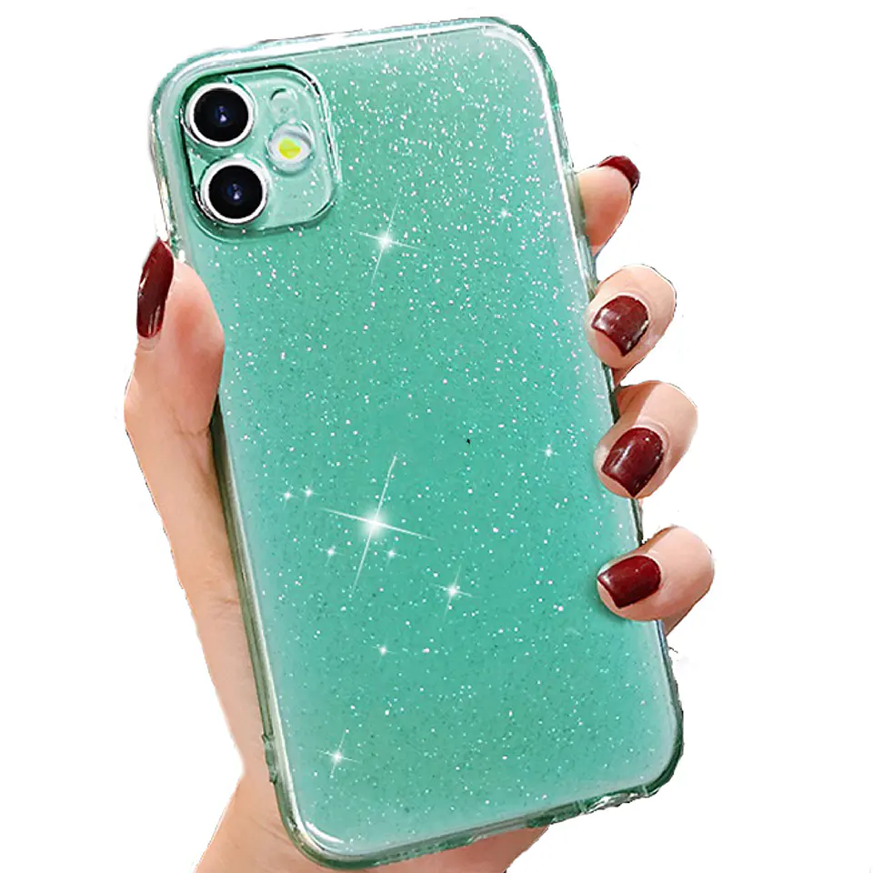 Carcasa para iPhone 11 / 12 / 13 / 14 Colores Candy Con Brillo Silicona 9